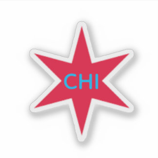 Sticker Chi-cago Six Pointed Star