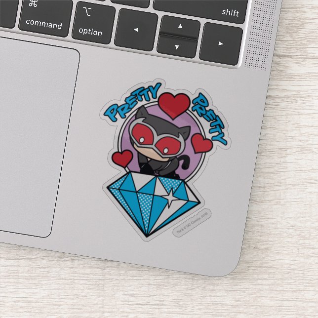 Sticker Chibi Catwoman assise Sur Le Grand Diamant (Détail)