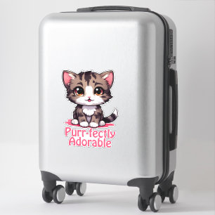 Sticker Chibi Kawaii Kitten Purr parfaitement adorable en 