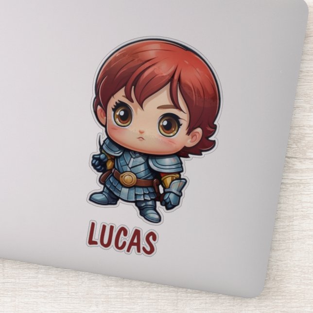 Sticker Chibi Knight Personalized Kids Cut Viny (Détail)