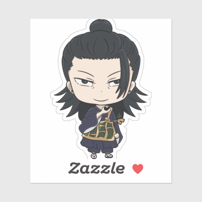 Sticker Chibi Samurai Sorcerer - Art Style Anime - Geto (Feuille)