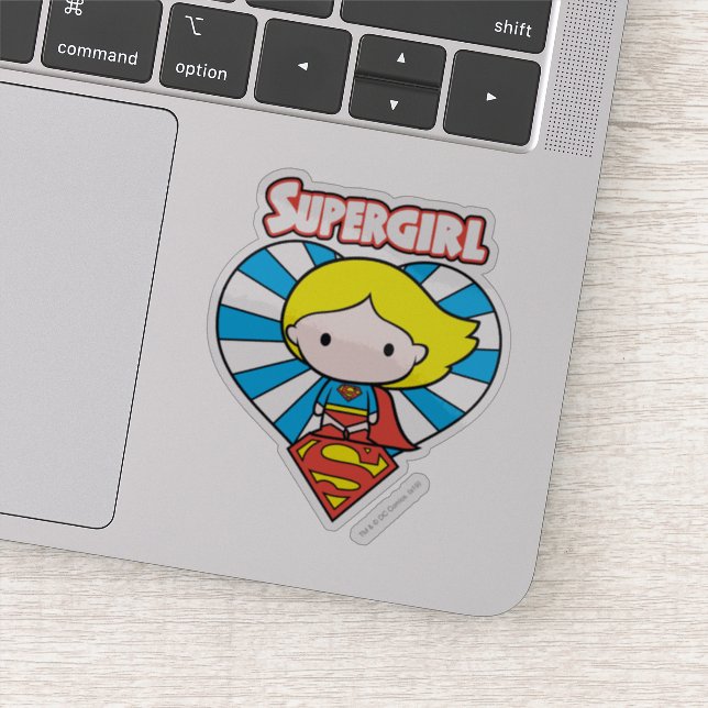 Sticker Chibi Supergirl Starburst Coeur et logo (Détail)
