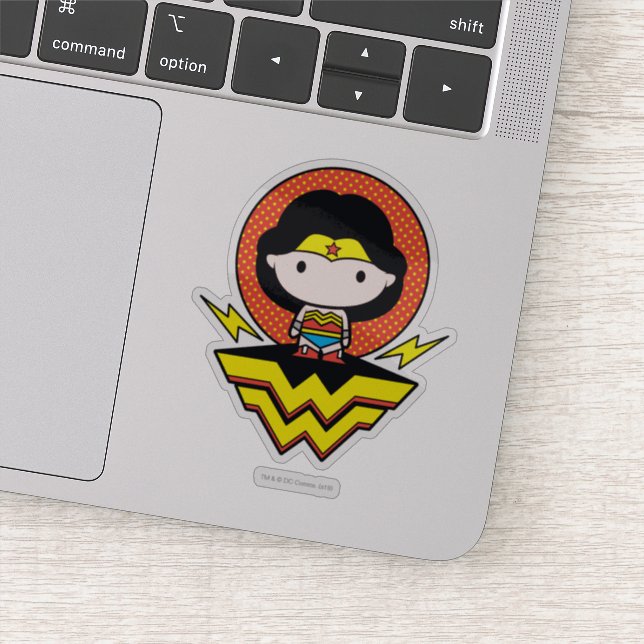 Sticker Chibi Wonder Woman avec Pois et logo (Détail)