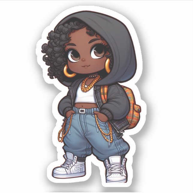 Sticker chicbi à style de rue noire (Devant)