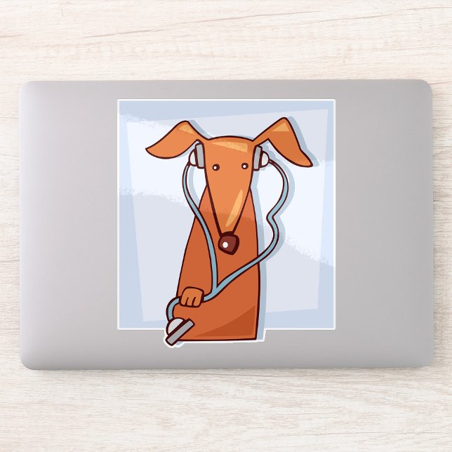 Sticker Chien à écouter de la musique drôle casque Pup (Créateur téléchargé)