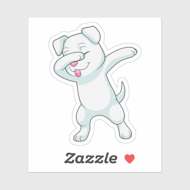 Sticker Chien à Hip hop Dance Dab (Feuille)