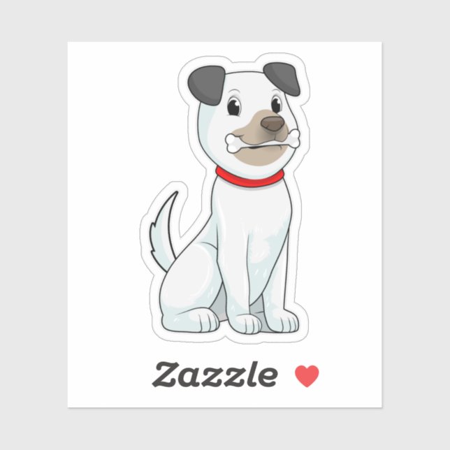 Sticker Chien avec os (Feuille)