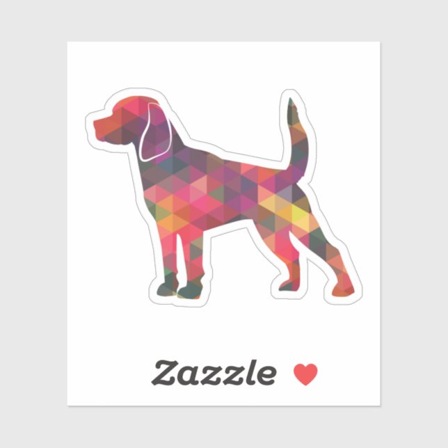 Sticker Chien beagle race Geo Silhouette Multi (Feuille)
