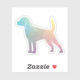 Sticker Chien beagle race Geo Silhouette Pastel