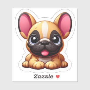 Sticker Chien-chien français Kawaii souriant