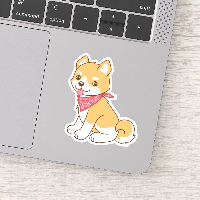 Sticker Chien chiot mignon Shiba Inu (Détail)