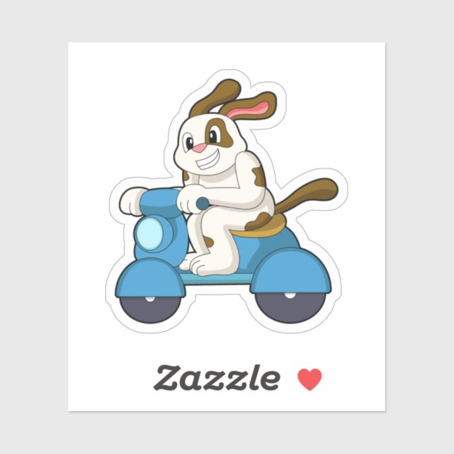 Sticker Chien comme Biker avec Scooter.PNG (Feuille)