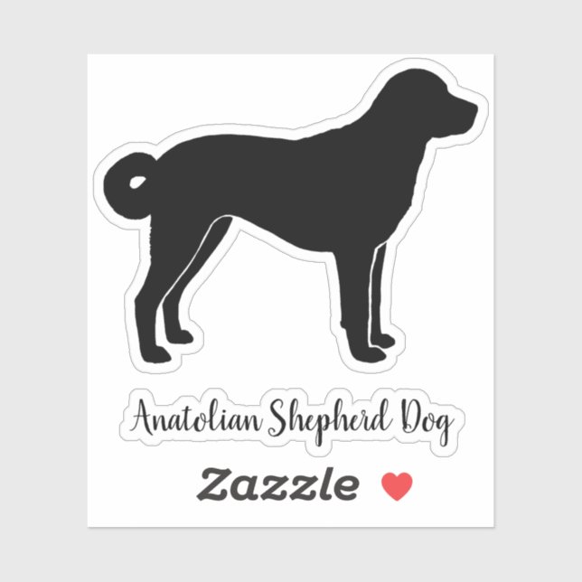 Sticker Chien de Berger Anatolien Silhouette Cool Canine (Feuille)