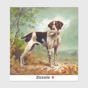 Sticker Chien de chasse avec oiseau dans la bouche