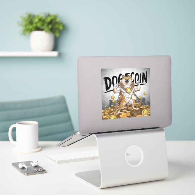 Sticker Chien de chien (Ordinateur portable sur le bureau)