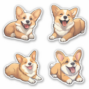 Sticker chien de chiot de jument corgi
