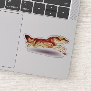 Sticker Chien de course de renard rouge