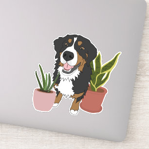 Sticker Chien De Montagne Bernois Chien Chien Et Plante