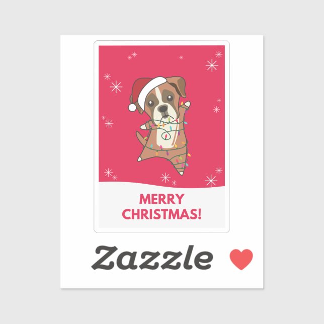 Sticker Chien de Noël Neige Animaux d'hiver Chiens Chien B (Feuille)