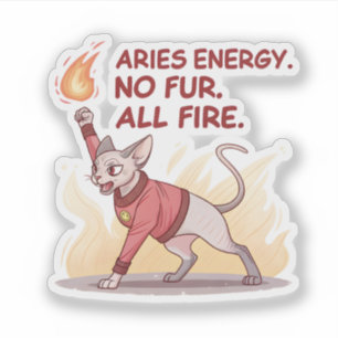Sticker Chien de race Sphynx Aries Energy Sans Fourrure To