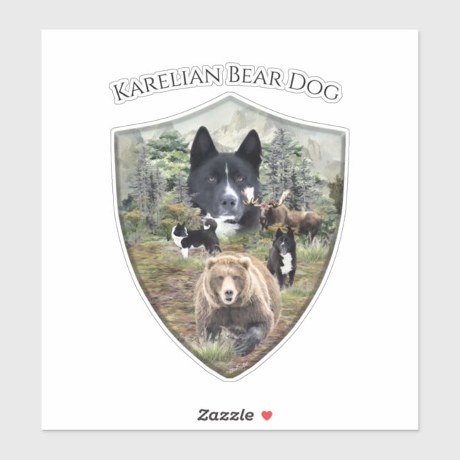 Sticker Chien d'ours karélien (Feuille)