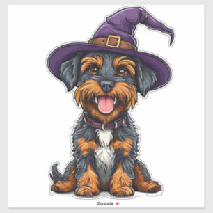 Sticker Chien Effrayant Dans Un Chapeau Magique Thème Hall