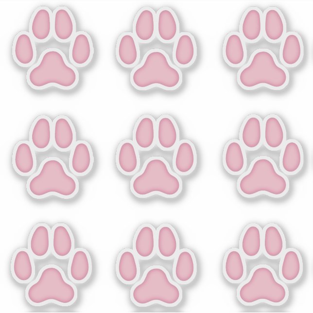 Sticker Chien Empreintes de pattes Pink Animal Tracks Stic (Devant)