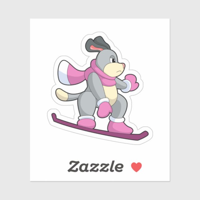 Sticker Chien en Snowboardeur avec Sonowboard (Feuille)