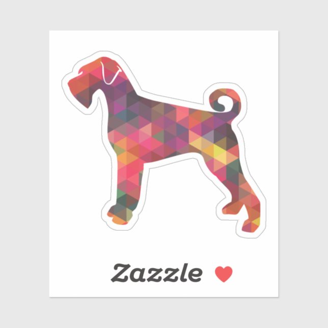 Sticker Chien géant Schnauzer Motif géométrique Silhouette (Feuille)