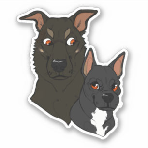 Sticker chien mignon amusant