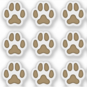 Sticker Chien minuscule Empreintes de pattes Brown Titres
