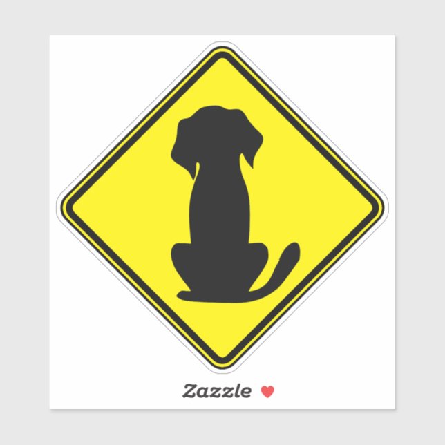 Sticker Chien Silhouette mignonne Animal Art Chien Clipart (Feuille)