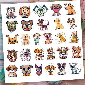 Sticker Chiens amusants Ensemble 1