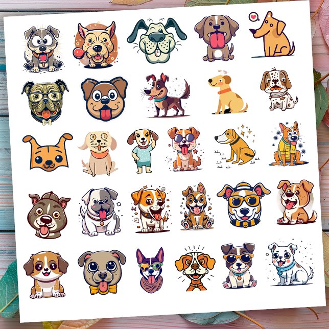 Sticker Chiens amusants Ensemble 1 (Créateur téléchargé)
