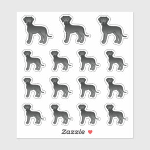 Sticker Chiens caricaturaux noires Great Dane