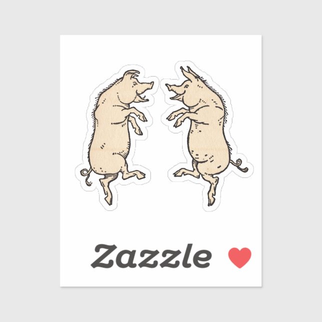 Sticker Chiens de danse antiques : Jig de pige Vintage fan (Feuille)