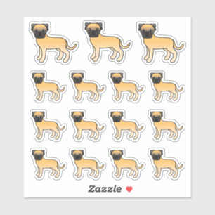 Sticker Chiens de dessin animé mignons Bullmastiff faon
