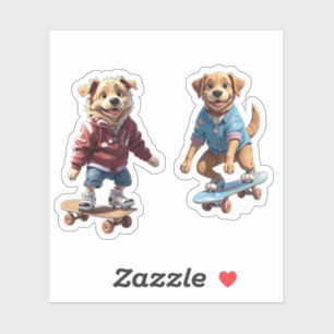 Sticker Chiens de patinage