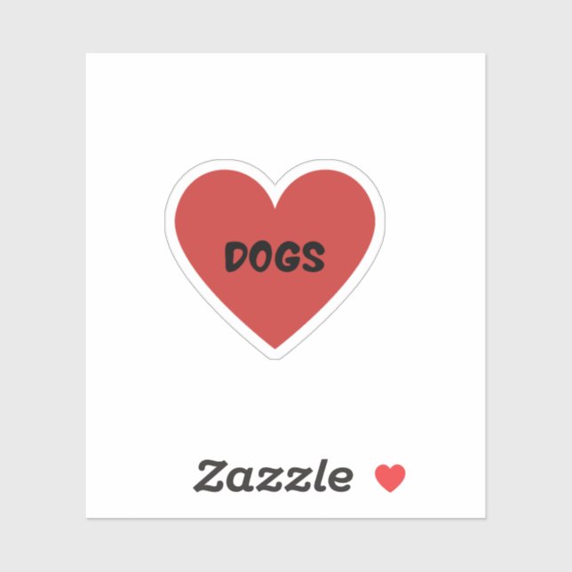 Sticker Chiens du coeur (Feuille)