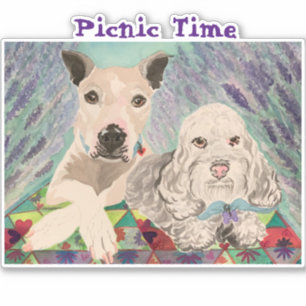 Sticker Chiens du temps de pique-nique