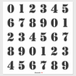 Sticker Chiffres/nombres/chiffres de regard de style de