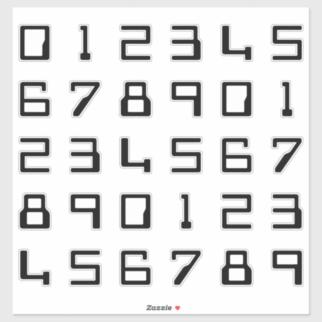 Sticker Chiffres / Numéros / Numéros (Feuille)