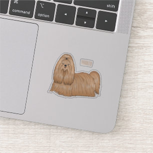 Sticker Chih tzu long cheveux dessin de chien