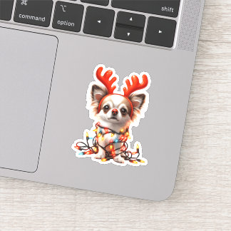 Sticker Chihuaha Reindeer