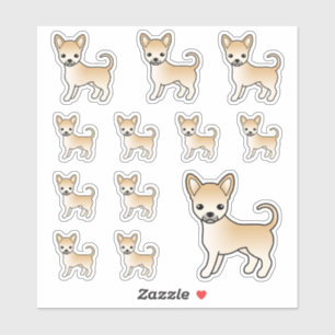 Sticker Chihuahua à poil lisse Fauve Chiens de dessin anim
