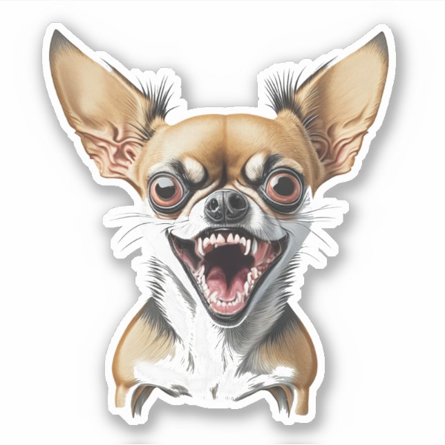 Sticker Chihuahua moyen personnalisé | Chiens amusants (Devant)