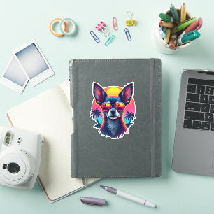 Sticker Chihuahua peinture Abstraite couleur mignonne Chie