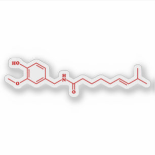 Sticker Chili Capsaicin Formule chimique moléculaire