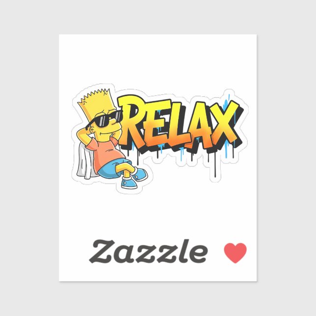 Sticker Chill Bart Relax Graffiti Urban Style Graphic Tee (Feuille)