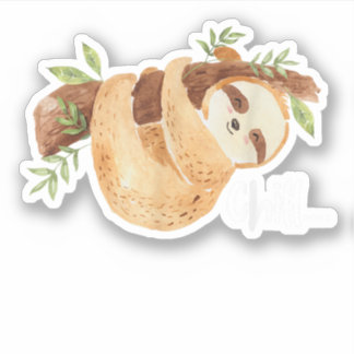Sticker Chill Hanging Sloth Wildlife Amoureux des animaux 